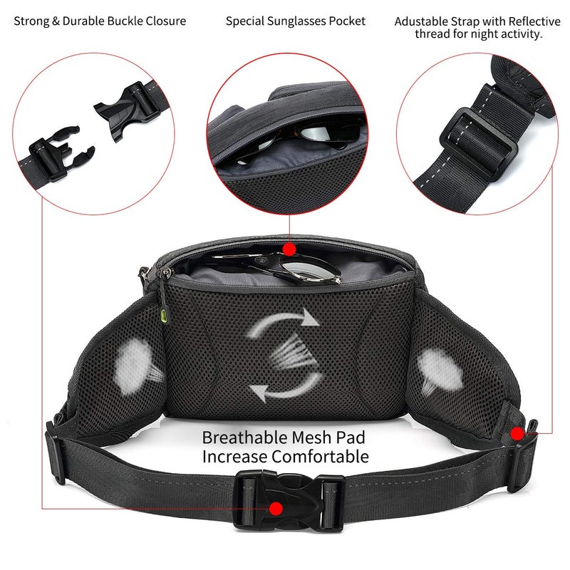 TUDEQU Hiking Fanny Pack for Men Women Large Hiking Waist Packs Mens Fanny Pack Crossbody Waist Bag for Men for Travel - Image 4